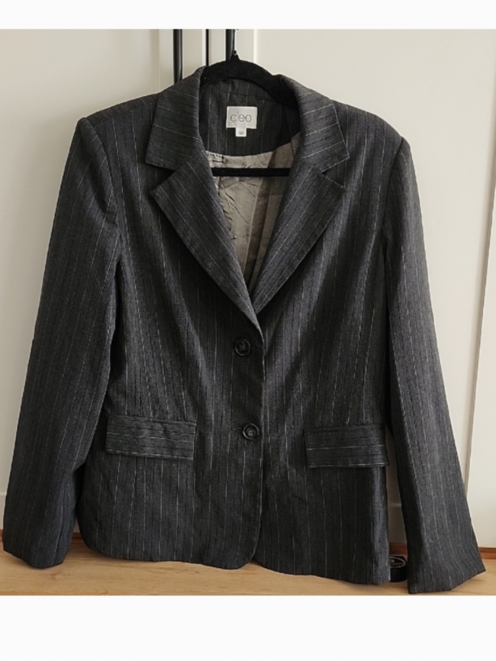 Cleo Charcoal Pinstripe Blazer size 12